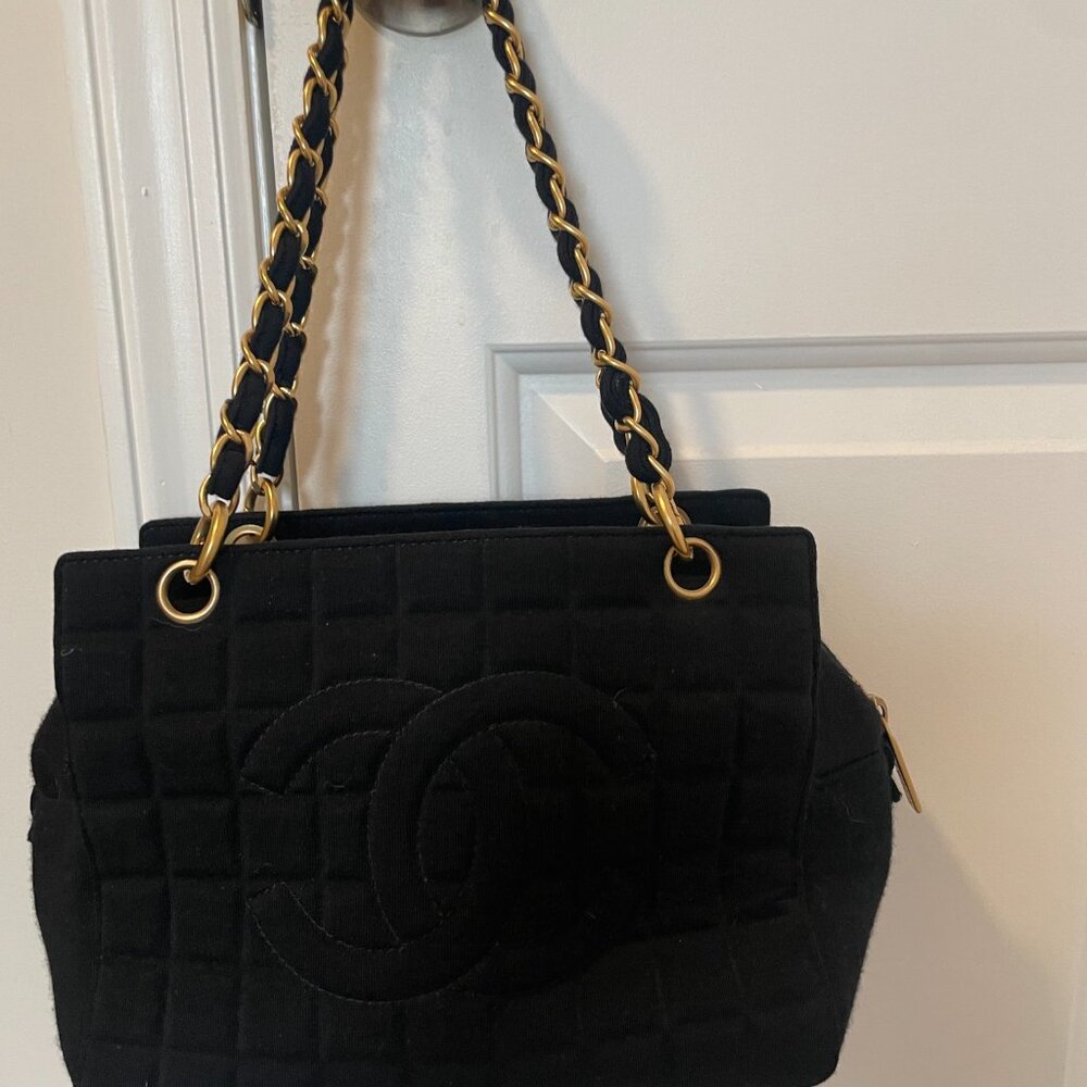 Chanel Black Jersey Timeless Tote Bag